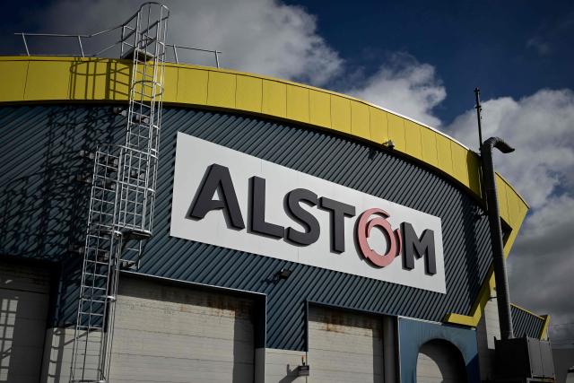 A picture taken on April 16, 2026 shows the Alstom rail manufacturing plant in Aytre, near La Rochelle, south-western France. Alstom’s share price plunged nearly 30% on April 17, 2026 less than half an hour after the opening of a session on the Paris Stock Exchange, following a downward revision of its financial performance targets due to delivery delays. (Photo by Philippe LOPEZ / AFP)