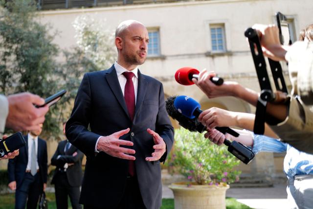 French Foreign Affairs Minister Jean-Noel Barrot speaks to journalists during his visit to the Faculty of Law and Political Science to meet with students in Montpellier, southern France, on April 17, 2026. (Photo by AFP)