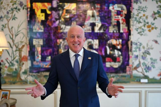 US Ambassador to Belgium Bill White poses after an interview in Brussels on April 17, 2026. (Photo by Nicolas TUCAT / AFP)