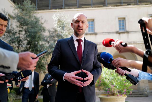 French Foreign Affairs Minister Jean-Noel Barrot speaks to journalists during his visit to the Faculty of Law and Political Science to meet with students in Montpellier, southern France, on April 17, 2026. (Photo by AFP)