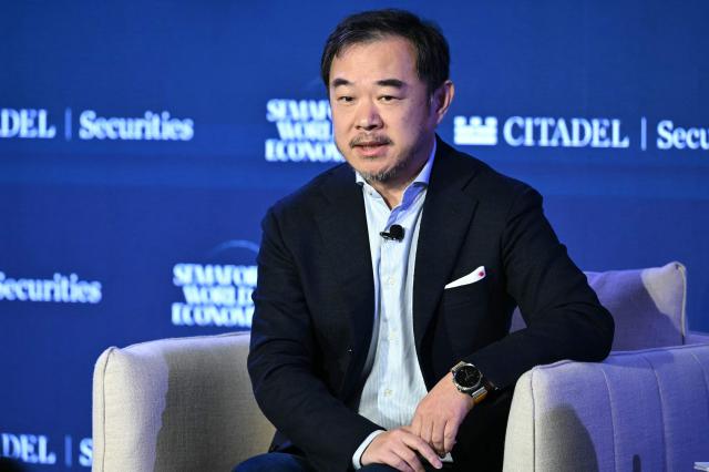 Eric Xing, US computer scientist and President of Mohamed bin Zayed University of Artificial Intelligence, speaks during the 2026 Semafor World Economy conference in Washington, DC, on April 17, 2026. (Photo by Mandel NGAN / AFP)