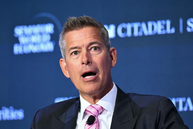 US Secretary of Transportation Sean Duffy speaks during the 2026 Semafor World Economy conference in Washington, DC, on April 17, 2026. (Photo by Mandel NGAN / AFP)