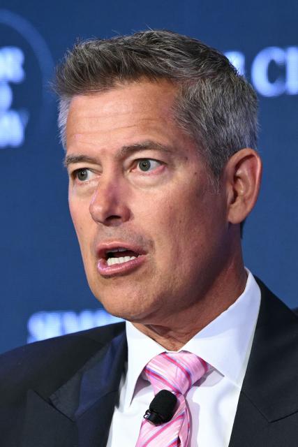 US Secretary of Transportation Sean Duffy speaks during the 2026 Semafor World Economy conference in Washington, DC, on April 17, 2026. (Photo by Mandel NGAN / AFP)