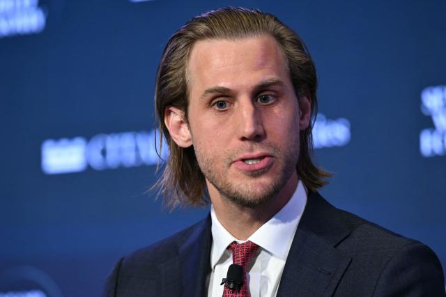 Jean-Frederic Paulsen, Chairman & CEO of Ferring Pharmaceuticals speaks during the 2026 Semafor World Economy conference in Washington, DC, on April 17, 2026. (Photo by Mandel NGAN / AFP)