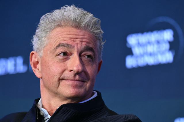 SES Satellites CEO Adel B. Al-Saleh speaks during the 2026 Semafor World Economy conference in Washington, DC, on April 17, 2026. (Photo by Mandel NGAN / AFP)