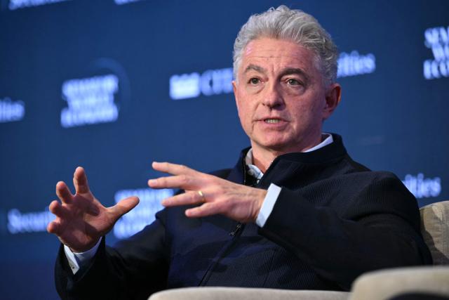 SES Satellites CEO Adel B. Al-Saleh speaks during the 2026 Semafor World Economy conference in Washington, DC, on April 17, 2026. (Photo by Mandel NGAN / AFP)