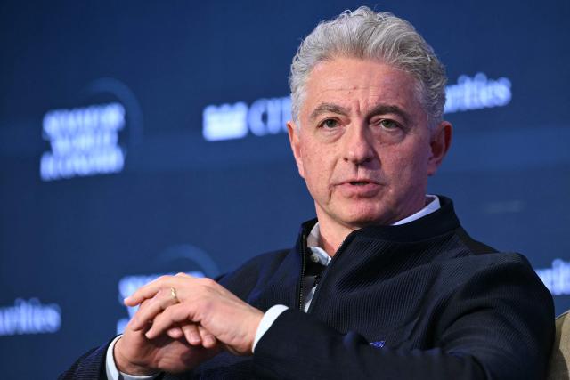 SES Satellites CEO Adel B. Al-Saleh speaks during the 2026 Semafor World Economy conference in Washington, DC, on April 17, 2026. (Photo by Mandel NGAN / AFP)