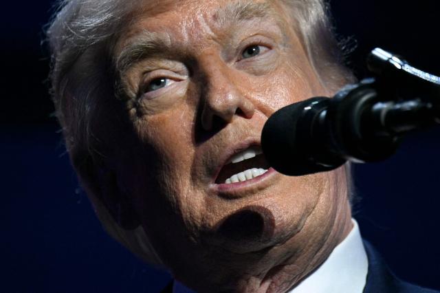 US President Donald Trump addresses a Turning Point USA event entitled "Build the Red Wall" at Dream City Church in Phoenix, Arizona, on April 17, 2026. (Photo by Jim WATSON / AFP)