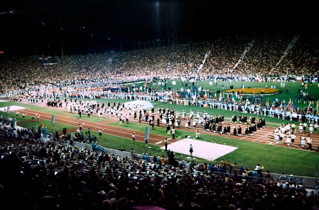 (FILES) General view of the closing ceremony of the 1972 Munich Olympic Games on September 11, 1972 in the Munich Olympic stadium. On April 19, 2026, voters in Germany's Rhine/Ruhr region will be the latest to have their say on a possible bid to host the Summer Olympics in either 2036, 2040 or 2044.
Around four million voters in the former German industrial heartland are expected to cast their ballots, six months after a similar initiative was successfully put to a vote in Munich. (Photo by AFP)