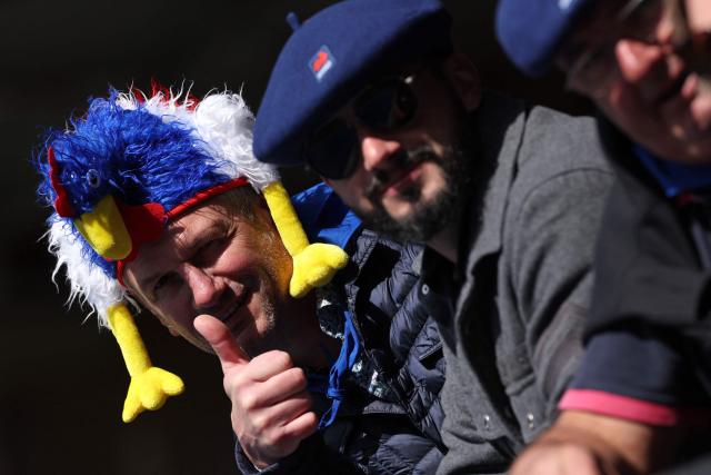 French fans await kick off ahead of the Women's Six Nations international rugby union match between Wales and France  at the Cardiff Arms Park, in Cardiff, southern Wales on April 18, 2026. (Photo by Adrian Dennis / AFP)