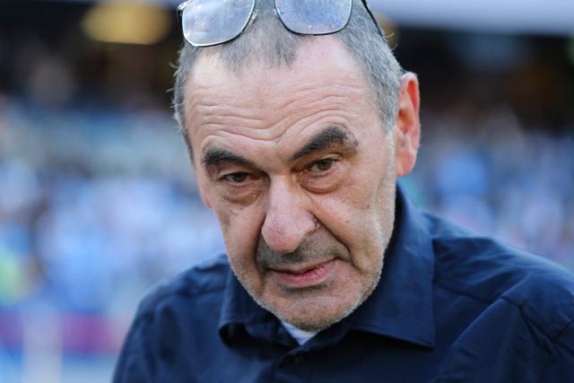 Lazio's Italian coach Maurizio Sarri is pictured before the Italian Serie A football match between Napoli and Lazio at the Diego Armando Maradona stadium in Naples on April 18, 2026. (Photo by Carlo Hermann / AFP)