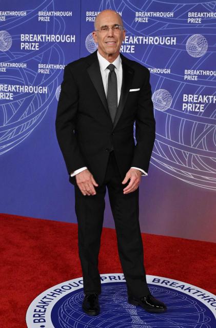 US producer Jeffrey Katzenberg attends the 12th Breakthrough Prize Ceremony at Barker Hangar in Santa Monica, California on April 18, 2026. (Photo by Lisa O'CONNOR / AFP)