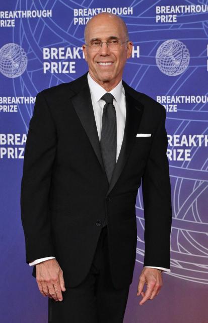 US producer Jeffrey Katzenberg attends the 12th Breakthrough Prize Ceremony at Barker Hangar in Santa Monica, California on April 18, 2026. (Photo by Lisa O'CONNOR / AFP)