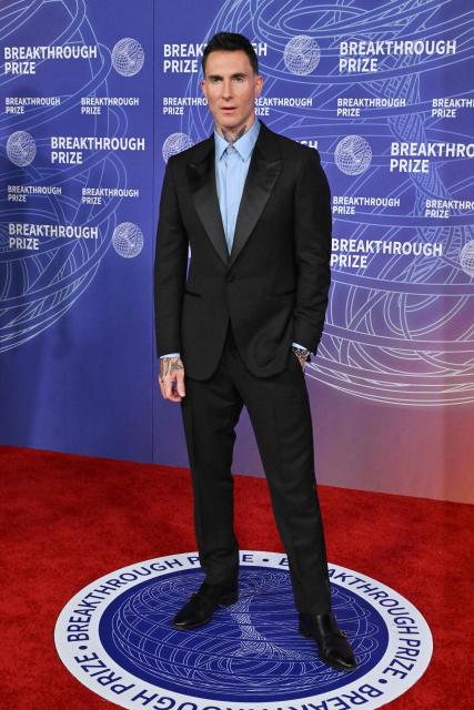 US singer Adam Levine attends the 12th Breakthrough Prize Ceremony at Barker Hangar in Santa Monica, California on April 18, 2026. (Photo by Lisa O'CONNOR / AFP)