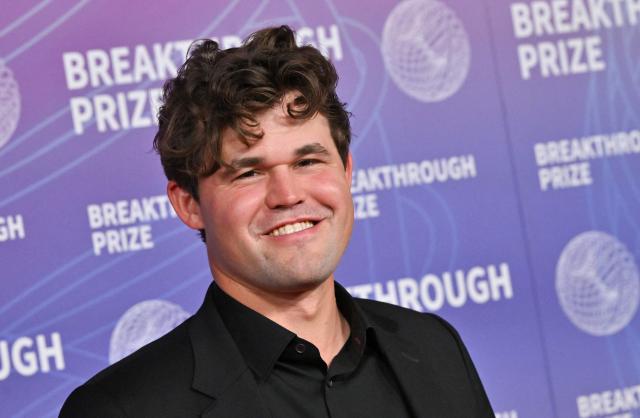 Norwegian chess grandmaster Magnus Carlsen attends the 12th Breakthrough Prize Ceremony at Barker Hangar in Santa Monica, California on April 18, 2026. (Photo by Lisa O'CONNOR / AFP)
