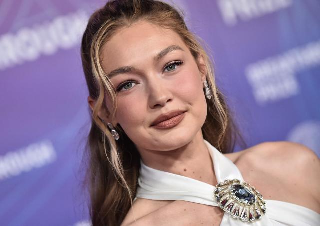 US model Gigi Hadid attends the 12th Breakthrough Prize Ceremony at Barker Hangar in Santa Monica, California on April 18, 2026. (Photo by LISA O'CONNOR / AFP)