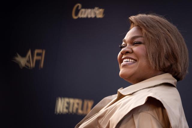 US actress Da'Vine Joy Randolph attends the 2026 AFI Life Achievement Award at the Dolby Theatre in Hollywood, California on April 18, 2026. US actor Eddie Murphy is the recipient of the 2026 AFI Life Achievement Award. (Photo by ETIENNE LAURENT / AFP)
