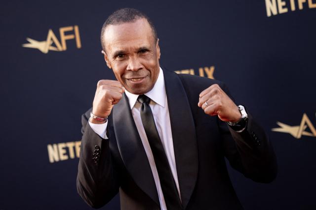 US former boxer Sugar Ray Leonard attends the 2026 AFI Life Achievement Award at the Dolby Theatre in Hollywood, California on April 18, 2026. US actor Eddie Murphy is the recipient of the 2026 AFI Life Achievement Award. (Photo by ETIENNE LAURENT / AFP)