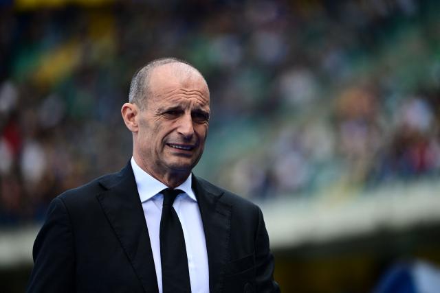 AC Milan's Italian coach Massimiliano Allegri is pictured before the Italian Serie A football match between Hellas Verona and AC Milan at the  Marcantonio Bentegodi stadium in Verona, on April 19, 2026. (Photo by PIERO CRUCIATTI / AFP)