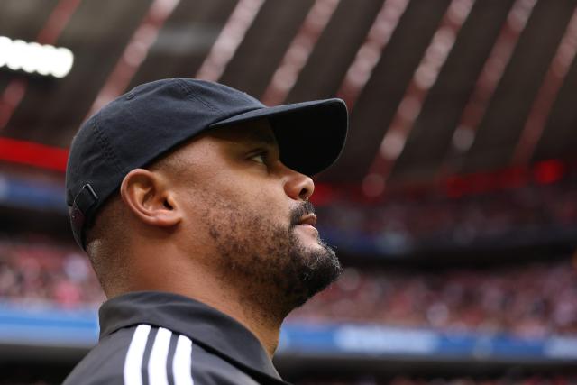 Bayern Munich's Belgian head coach Vincent Kompany looks on during the German first division Bundesliga football match between FC Bayern Munich and VfB Stuttgart in Munich, southern Germany, on April 19, 2026. (Photo by Alexandra BEIER / AFP) / DFL REGULATIONS PROHIBIT ANY USE OF PHOTOGRAPHS AS IMAGE SEQUENCES AND/OR QUASI-VIDEO