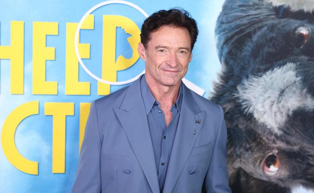 Australian actor Hugh Jackman attends the premiere of "The Sheep Detectives" in New York on April 19, 2026. (Photo by CHARLY TRIBALLEAU / AFP)