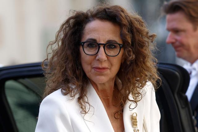 Italy's Undersecretary of State for the Interior Wanda Ferro arrives for the 6th Ministerial Meeting of the European Coalition against Organized Crime at the Hotel de Beauveau, the French Interior Ministry, in Paris on April 20, 2026. (Photo by Kenzo TRIBOUILLARD / AFP)