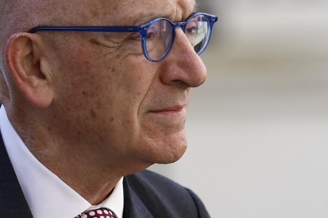 Italy's Deputy Minister for Justice Francesco Paolo Sisto arrives for the 6th Ministerial Meeting of the European Coalition against Organized Crime at the Hotel de Beauveau, the French Interior Ministry, in Paris on April 20, 2026. (Photo by Kenzo TRIBOUILLARD / AFP)