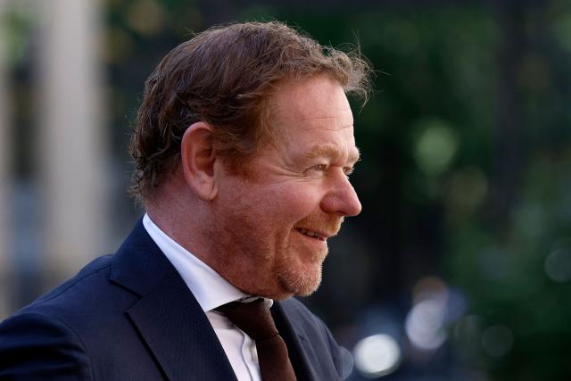 Netherlands' Minister of Justice and Security David van Weel arrives for the 6th Ministerial Meeting of the European Coalition against Organized Crime at the Hotel de Beauveau, the French Interior Ministry, in Paris on April 20, 2026. (Photo by Kenzo TRIBOUILLARD / AFP)