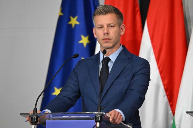 Election winner and leader of Hungary's TISZA party Peter Magyar answers journalists' questions during a press conference following the first official meeting of TISZA's new parliamentary group at the HUNGEXPO Congress and Exhibition Center in Budapest, Hungary, on April 20, 2026. Hungary's nationalist long-time Prime Minister Viktor Orban lost on April 12, 2026 to political newcomer, conservative pro-EU Peter Magyar, whose party won a two-thirds parliamentary majority in a vote marked by record turnout in the central European country. (Photo by Attila KISBENEDEK / AFP)