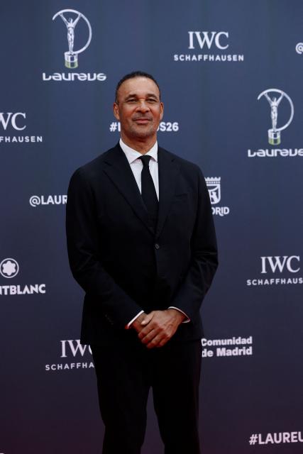 Former Dutch football player Ruud Gullit poses on the Red Carpet ahead of the 27th Laureus World Sports Awards gala in Madrid on April 20, 2026. (Photo by Oscar DEL POZO / AFP)