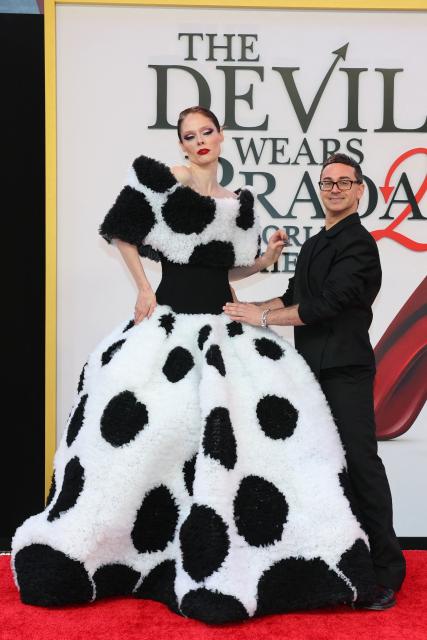 Canadian model, actress Coco Rocha and US fashion designer Christian Siriano attend the world premiere of "The Devil Wears Prada 2" at Lincoln Center in New York City, on April 20, 2026. (Photo by ANGELA WEISS / AFP)