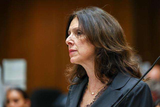 LA Deputy District Attorney Beth Silverman speaks during the arraignment of US singer D4vd at the Clara Shortridge Foltz Criminal Justice Center in Los Angeles, on April 20, 2026. Singer D4vd was charged Monday with the murder and dismemberment of a teenage girl whose decomposing body was found in an abandoned Tesla in the Hollywood Hills. The 21-year-old, whose real name is David Anthony Burke, appeared in court Monday to face multiple charges over the horrifying death of Celeste Rivas Hernandez, whose body was found in September, within days of what would have been her 15th birthday. (Photo by TED SOQUI / POOL / AFP)