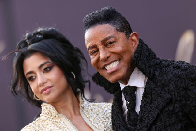 US singer-songwriter Jermaine Jackson (R) wife Maday Velazquez attend the Los Angeles premiere of Lionsgate's "Michael" at the Dolby Theatre in Hollywood, California on April 20, 2026. (Photo by VALERIE MACON / AFP)