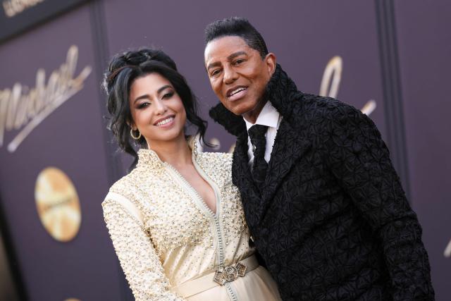 US singer-songwriter Jermaine Jackson (R) wife Maday Velazquez attend the Los Angeles premiere of Lionsgate's "Michael" at the Dolby Theatre in Hollywood, California on April 20, 2026. (Photo by VALERIE MACON / AFP)