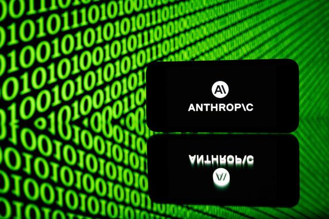 This photograph shows a smartphone displaying the logo of the US artificial intelligence safety and research company Anthropic, in Mulhouse on April 21, 2026. (Photo by SEBASTIEN BOZON / AFP)