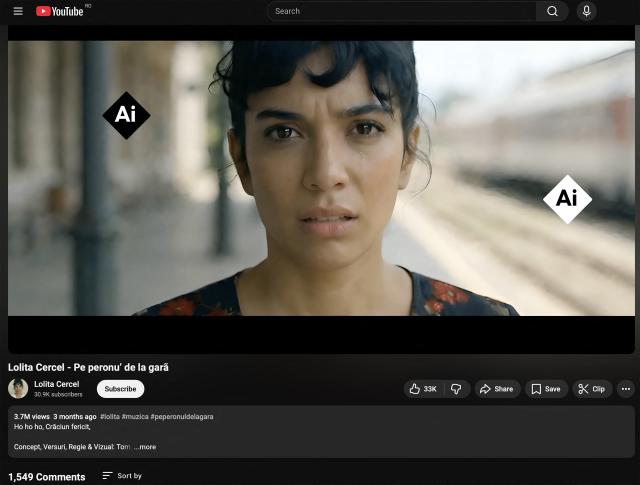 A screen grab of a video showing AI generated singer Lolita, pictured in Bucharest, Romania, on April 16, 2026. Lolita's popularity has stirred questions in Romania about artificial intelligence replacing humans, as well as stereotypes in a country with a history of discriminating against the Roma. Lolita creator Tom, who has described his project as "a fusion of Balkan nostalgia and the synthetic future", insists Lolita "doesn't necessarily belong to a specific culture". (Photo by Daniel MIHAILESCU / AFP)