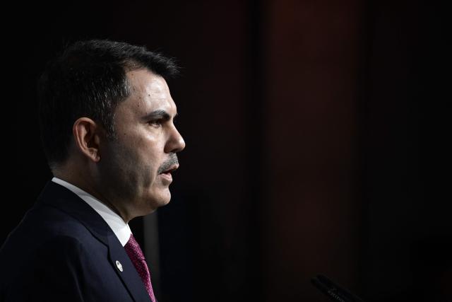 Turkey's Minister of Environment, Urbanization and Climate Change Murat Kurum addresses delegates at the start of the Petersberg Climate Dialogue (PCD) conference, on April 21, 2026 at the Westhafen Convention Center (WECC) in Berlin. The PCD is a meeting of representatives from selected countries to prepare the yearly UN Climate Change Conferences. The COP31 UN Climate Change Conference will be held in Antalya, Turkey, from November 9 to 20, 2026. (Photo by Tobias SCHWARZ / AFP)