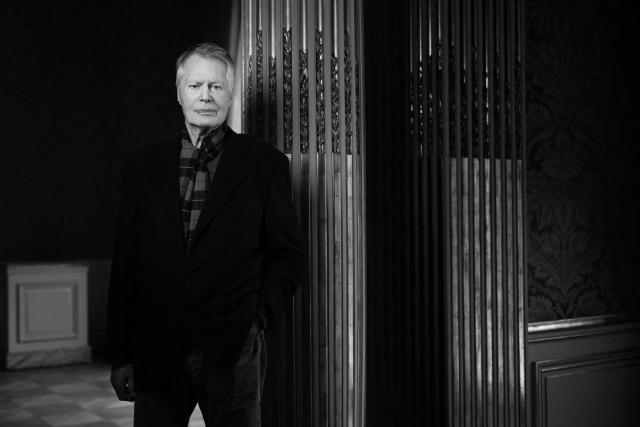 French writer and 2008 Nobel Prize laureate for Literature Jean-Marie Gustave Le Clezio poses during a photo session in Paris on April 21, 2026. (Photo by Joel Saget / AFP)