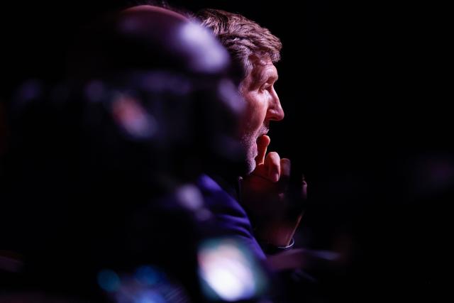 German former basketball player Dirk Nowitzki attends the International Basketball Federation FIBA Hall of Fame 2026 Induction ceremony in Berlin on April 21, 2026. (Photo by Odd ANDERSEN / AFP)