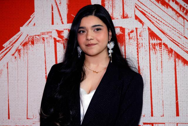 Canadian actress Iman Vellani attends the premiere of Angel Studios' "Animal Farm" at Regal Theatre Battery Park in New York on April 21, 2026. (Photo by Leonardo MUNOZ / AFP)