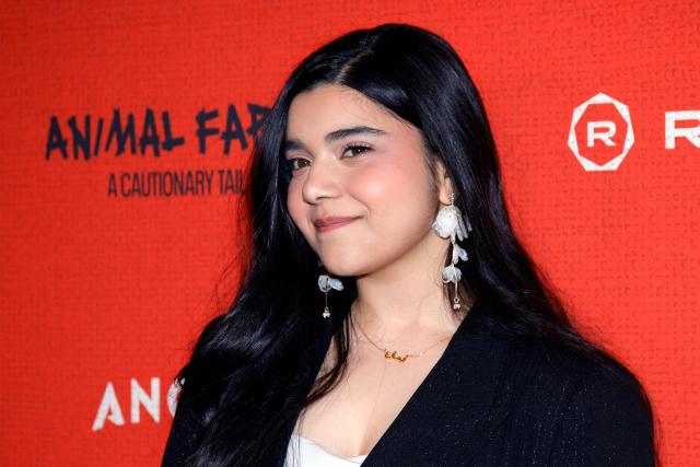 Canadian actress Iman Vellani attends the premiere of Angel Studios' "Animal Farm" at Regal Theatre Battery Park in New York on April 21, 2026. (Photo by Leonardo MUNOZ / AFP)