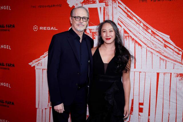 US actor Steve Buscemi and his wife Karen Ho attend the premiere of Angel Studios' "Animal Farm" at Regal Theatre Battery Park in New York on April 21, 2026. (Photo by Leonardo MUNOZ / AFP)