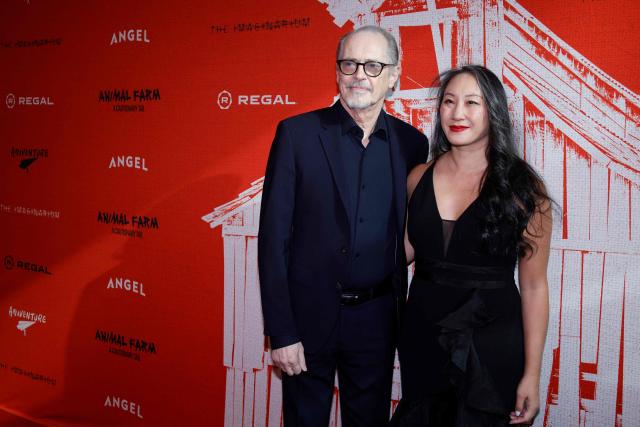 US actor Steve Buscemi and his wife Karen Ho attend the premiere of Angel Studios' "Animal Farm" at Regal Theatre Battery Park in New York on April 21, 2026. (Photo by Leonardo MUNOZ / AFP)
