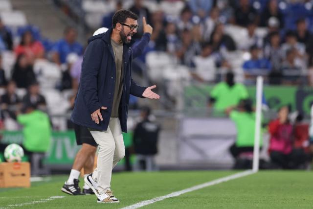 Puebla's Spanish head coach Albert Espigares reacts during a Monterrey vs Puebla Mexican League football match in Monterrey, Nuevo Leon state, Mexico, on April 21, 2026. (Photo by Julio Cesar AGUILAR / AFP)