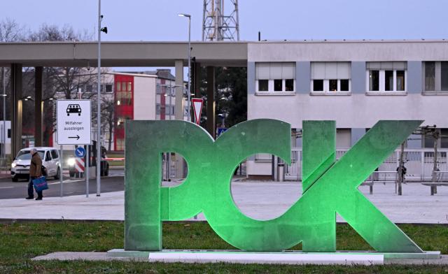 (FILES) Picture taken on December 11, 2025 shows the PCK refinery, which supplies oil to Berlin and the surrounding region, in Schwedt, northeastern Germany. Germany has learned that Russia plans to halt the flow of Kazakh oil through the Druzhba pipeline to the PCK refinery in eastern Germany starting May 1, 2026 the energy ministry in Berlin told AFP on April 22, 2026. The move comes amid Russia's war against Ukraine and a global energy crisis linked to the US-Israeli war against Iran, which has caused major disruptions to global oil and gas markets. The PCK refinery near the Polish border supplies much of the Berlin region with fuel, but the German energy ministry voiced confidence the impact would be limited. (Photo by RALF HIRSCHBERGER / AFP)