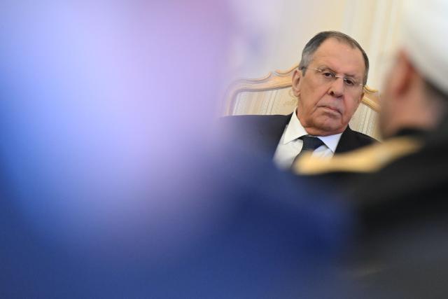 Russian Foreign Minister Sergei Lavrov attends an Orthodox Easter reception at Zinaida Morozova's Mansion in Moscow on April 22, 2026. (Photo by Igor IVANKO / POOL / AFP)