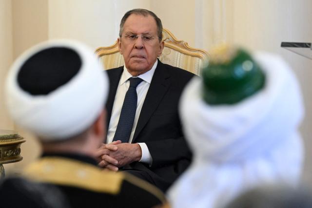 Russian Foreign Minister Sergei Lavrov attends an Orthodox Easter reception at Zinaida Morozova's Mansion in Moscow on April 22, 2026. (Photo by Igor IVANKO / POOL / AFP)