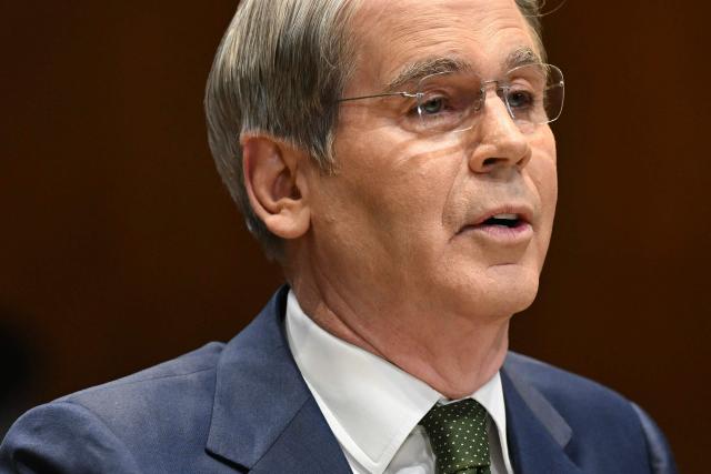 US Secretary of Treasury Scott Bessent testifies during a Senate Appropriations Subcommittee on Financial Services and General Government hearing on "proposed budget estimates for fiscal year 2027 for the Department of the Treasury" on Capitol Hill in Washington, DC, on April 22, 2026. (Photo by SAUL LOEB / AFP)