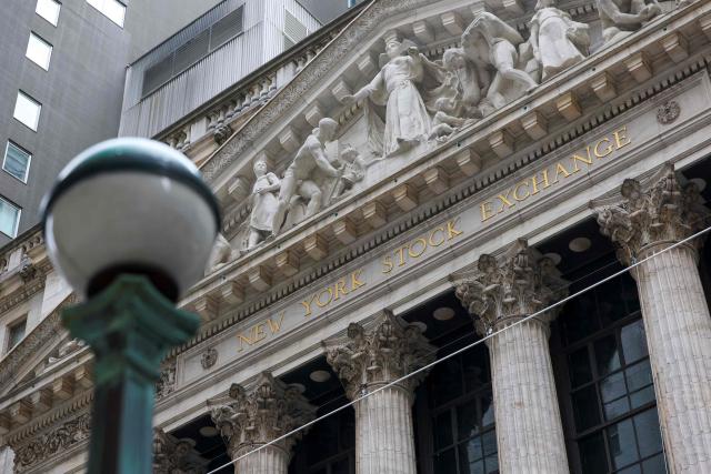 The New York Stock Exchange is seen in New York on April 22, 2026. (Photo by ANGELA WEISS / AFP)