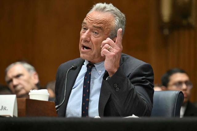 US Secretary of Health and Human Services Robert F. Kennedy Jr. testifies during a Senate Committee on Health, Education, Labor and Pensions hearing on "proposed budget estimates for fiscal year 2027 for the Department of Health and Human Services" on Capitol Hill in Washington, DC, on April 22, 2026. (Photo by SAUL LOEB / AFP)